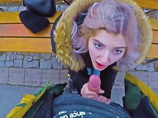 Cute Teen Swallows Cum For Cash Public Blowjob In The Park By Eva Elfie